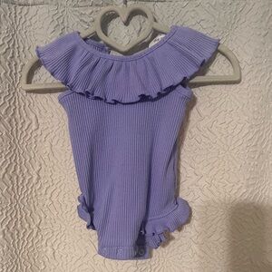 Purple onesie with flare sleeves